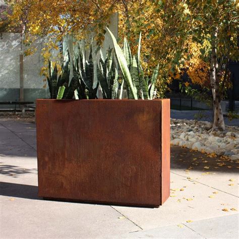 metallic series corten steel planter box see more from veradek|extra large corten steel planters.